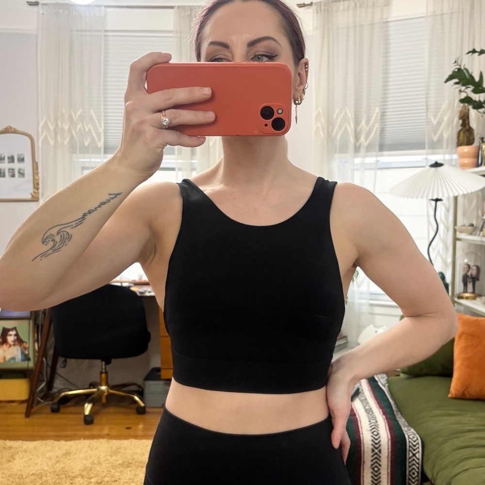 ZARA Black High Neck Low Back Sz Small Strapless Cropped Tank Top - sz S - Picture 6 of 9